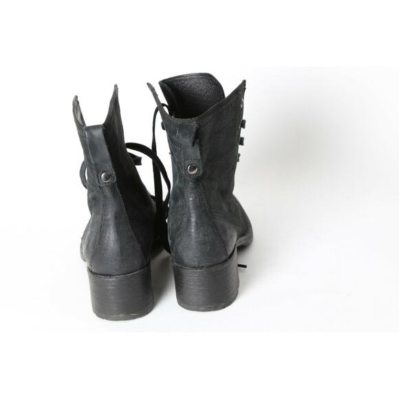 VERA WANG Lavender Black Leather Lace Up Ankle Boots Booties Size EUR 36 US 6 - Picture 7 of 9